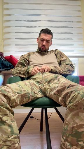 Ex Military Jerking off and Playing with Pocket Pussy