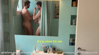 Straight friend seduced in the shower