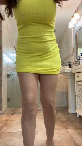 Cum with me! Yellow Mini Dress