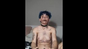 Trans Man With A Clown Makeup Masturbates