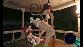 mousetrap theft & bondage [ bdsm hentai game ] ep.4 twerking in bunnysuit for a femboy and futanari couple !