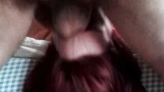 Red Head Hets Hard Throat Banged! and Swallows