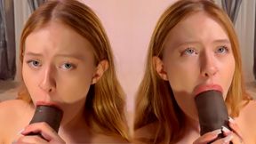 Blue-Eyed Blonde Deepthroats a Huge Black Cock - Autumn Tears