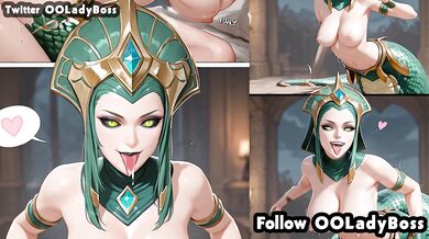 Cassiopeia Takes a Deep Throat Airtight Blowjob from League of Legends Lady Boss Cartoon Exclusive HD Porn