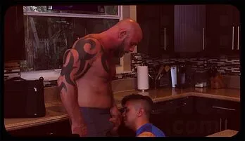 Adrian Suarez Gets Rimmed by AJ Marshall in Sizzling Kitchen Session