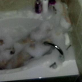 Cosplay Solo Bath Moment and Masturbation in Dim Lit Bathtub