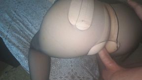 After a Footjob tore pantyhose on my Step Sister and fucked her Big Ass - 720p