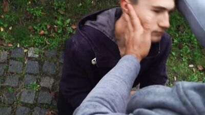 Horny blokes Dee & Ricky are having sex in public