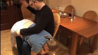 hard spanking of stepdaughter's fat ass