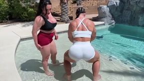 Poolside Perfection - Kortney Olson and Brandi Mae Get A Workout In By The Pool - These Muscular Women Work Each Body Part, Adding In Some Muscle Worship & Flexing - UltraHD (WMV)