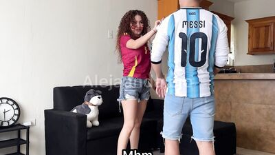 Alejaandalejo, the Spanish world champ, gets her tight ass fucked by a curvy Argentine teen
