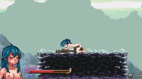 Shemale monster girl destroys girl in hentai game cumshot orgy