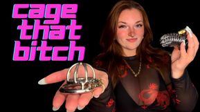 Cage That Bitch - Chastity Device Cuckold Cage Caged Ruined Orgasm Control Denial Verbal Humiliation Goddess Worship Big Tits Tease