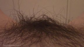Extreme close-ups of my extremely hairy pussy + masturbation & orgasm