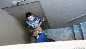 Secret Stairwell Suck ~ Blowjob with Max Carter
