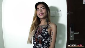 Asian whore with tattooed booty Jasmine is fucked doggy style