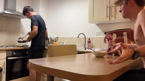 Little step-bro takes a throbbing big bro dick in his tight mouth and gets pounded raw all the way to college