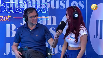 Introvert Nicolane Escobar deepthroats massive cock on Juan Bustos Podcast