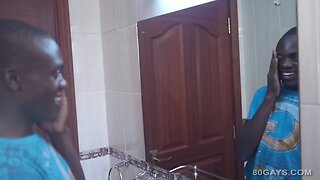 Hot African Black Boy Jerks Off in Hotel Room
