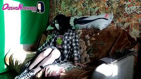 DashaNoihara #47 - Geek femboy in long black skirt and brown pantyhose