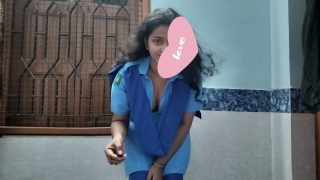 深喉、呻吟、深喉、舔屁股、舔肛、张口 &#8211; 业余淫荡的印度女学生被肛交，屁眼里充满了精液