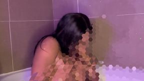 Ebony Goddess shaving her legs and arms and doing spa treatments