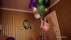 Helium balloons and sport girl **4K**