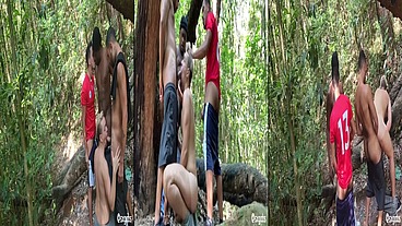 VÁRIOS HOMENS FODENDO O PASSIVO NO PARQUE