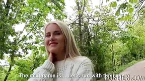 Pretty Blonde Eurobabe Railed In The Woods For Money