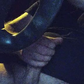 Jerking off my big white cock in the truck Daddy masturbating and cum