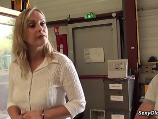 Tall MILF Melany Paris gets fucked in the warehouse by Michael Cheritto