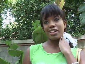 Small tits black babe pussy fucking in dogging position