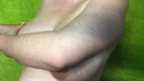 Busty pregnant girl gets erotic oil massage and fingering
