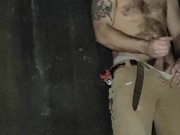 Jerking in an abandoned building