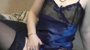 Solo Sexy Girl Assol. in Negligee Without Panties Girl Got Into Doggystyle, Fingers Masturbates Wet Pussy, Orgasm and Squirt