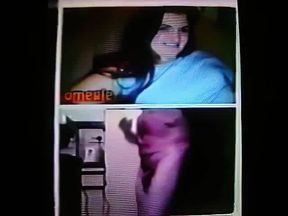 Blue blouse brunette enjoys me fully-naked for her (+ sound )