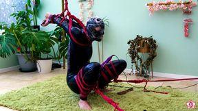 Mila Struggles for Air in Extreme Predicament Bondage with Wand Torment