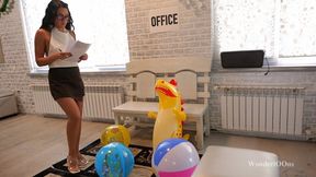Secretary popping in the office
