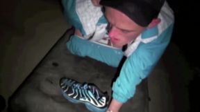 Sneaker submission in the discreet basement