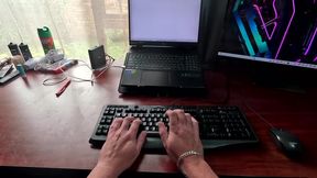 Office whore giving a blowjob for promotion, POV interracial CFNM sucking