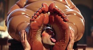 SSBBW Makes Skinny Slave Lick Her Sweaty Feet