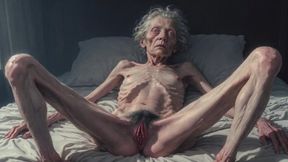 Horny 90 Year Old Skinny Granny Masturbates Her Hairy Wet Pussy - Frail Solo Play