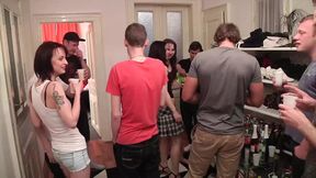 Horny sluts getting fucked in orgy after party