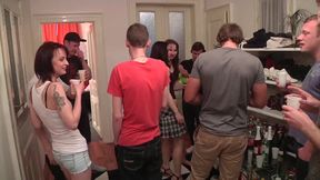 Horny sluts getting fucked in orgy after party