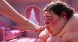 Ugly Fat SSBBW Humiliated Licking Beautiful Woman's Feet