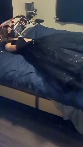 Spectacular moment from "Horny princess demonstrates what she wants done to her romantic black prom dress"