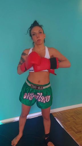 Shadow boxing before a fight !