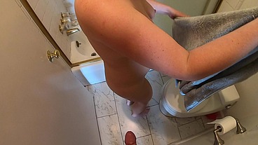 Stepson caught peeping on stepmom in the shower gets sex (POV)