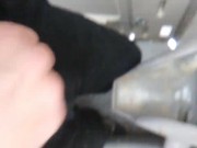 POV Transgirl In Porta Potty Struggling to Get Pants Off Due To Cold Hands