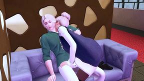 a brazen guy cheats on his pregnant girlfriend with her whore girlfriend by giving her rough anal sex and deep throat sims me hentai sfm
